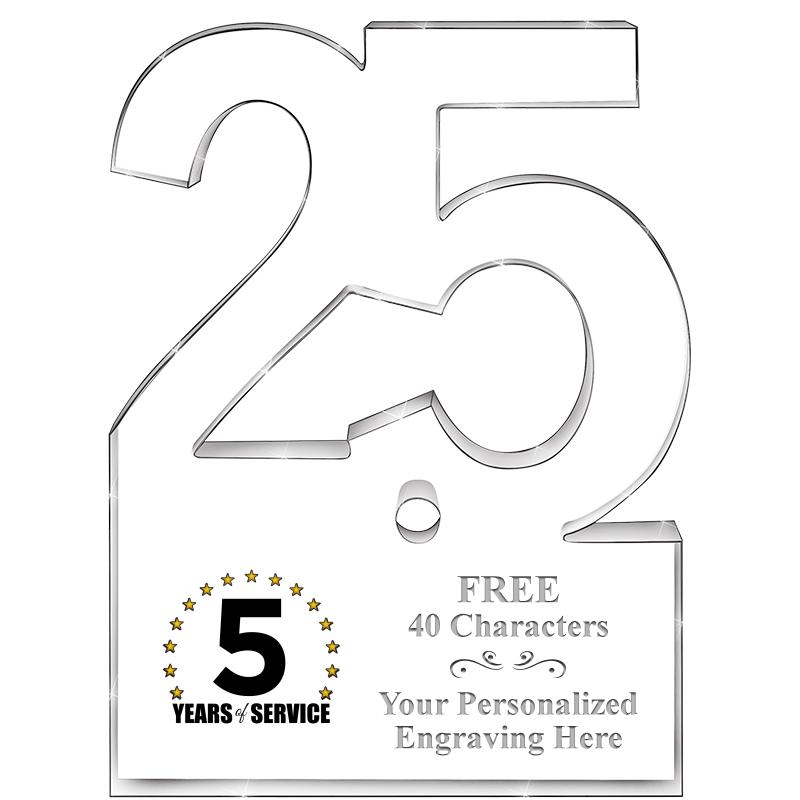 6" 25 YEARS OF SERVICE ACRYLIC