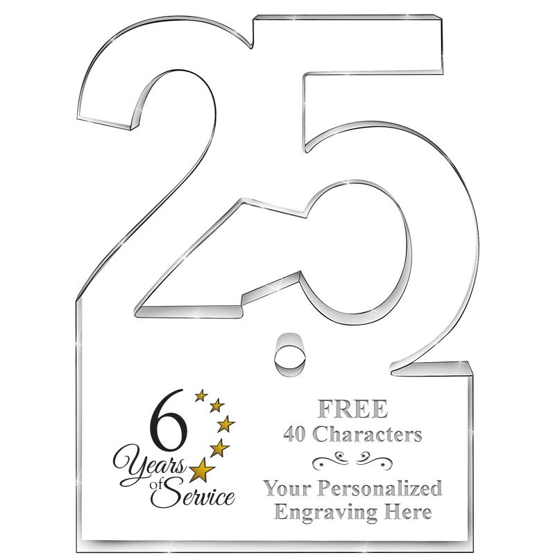 6" 25 YEARS OF SERVICE ACRYLIC