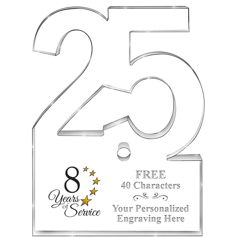 6" 25 YEARS OF SERVICE ACRYLIC