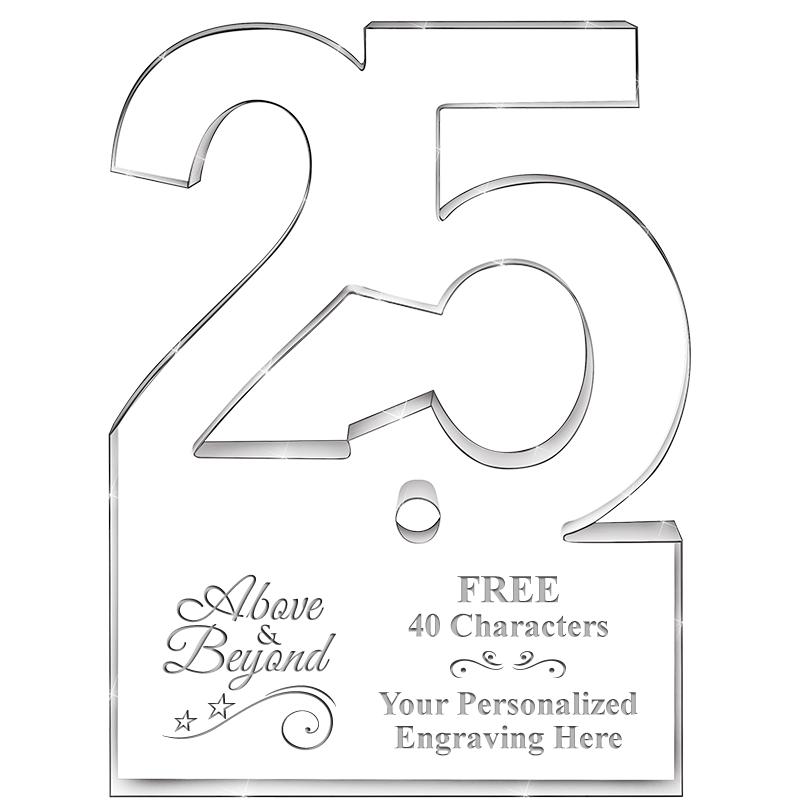 6" 25 YEARS OF SERVICE ACRYLIC