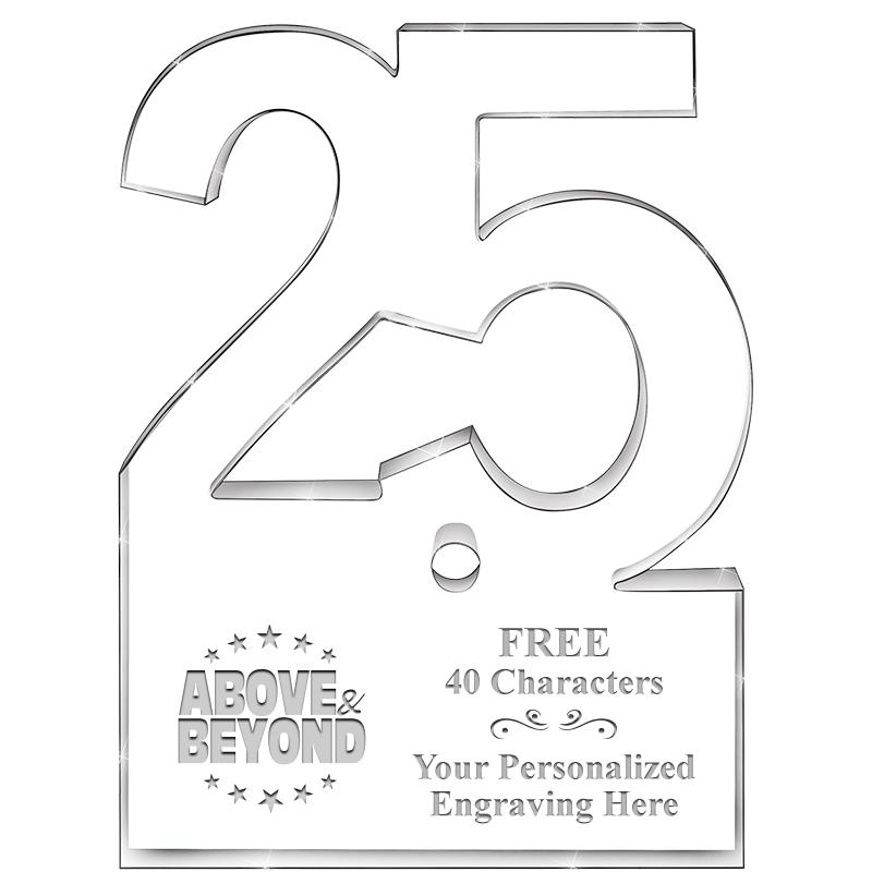 6" 25 YEARS OF SERVICE ACRYLIC