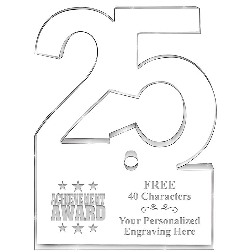 6" 25 YEARS OF SERVICE ACRYLIC