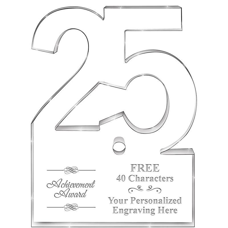 6" 25 YEARS OF SERVICE ACRYLIC