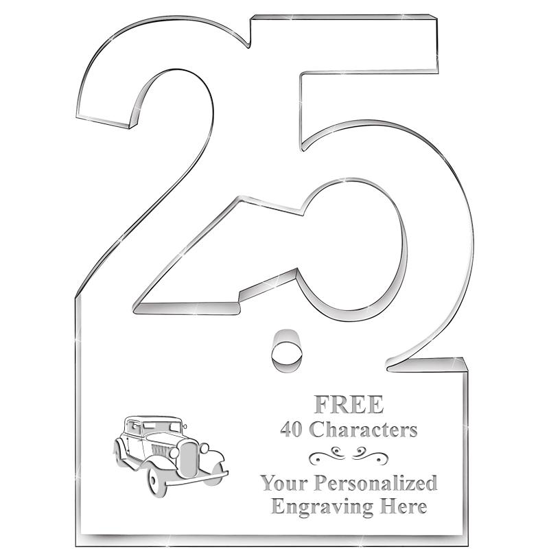 6" 25 YEARS OF SERVICE ACRYLIC