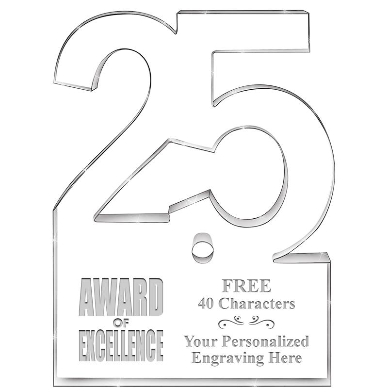 6" 25 YEARS OF SERVICE ACRYLIC