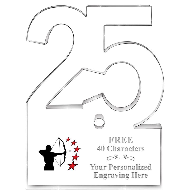 6" 25 YEARS OF SERVICE ACRYLIC