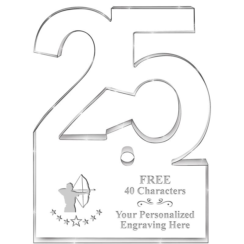 6" 25 YEARS OF SERVICE ACRYLIC