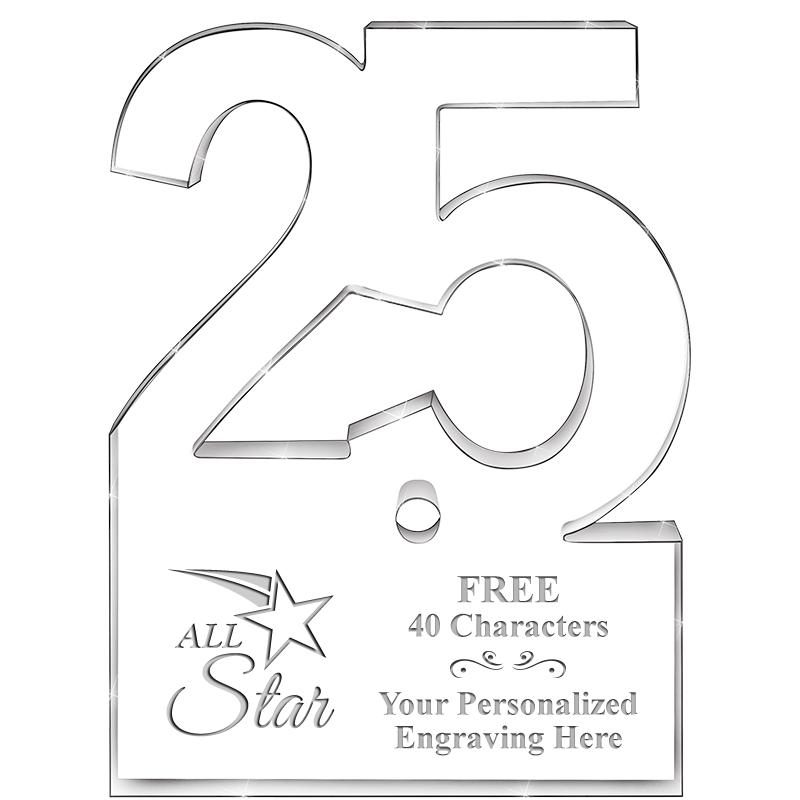 6" 25 YEARS OF SERVICE ACRYLIC