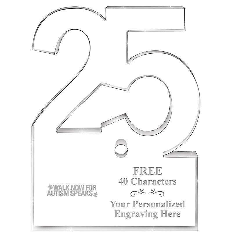 6" 25 YEARS OF SERVICE ACRYLIC