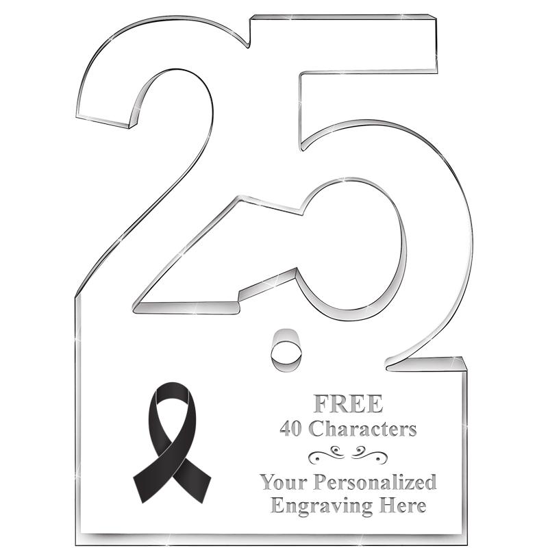 6" 25 YEARS OF SERVICE ACRYLIC