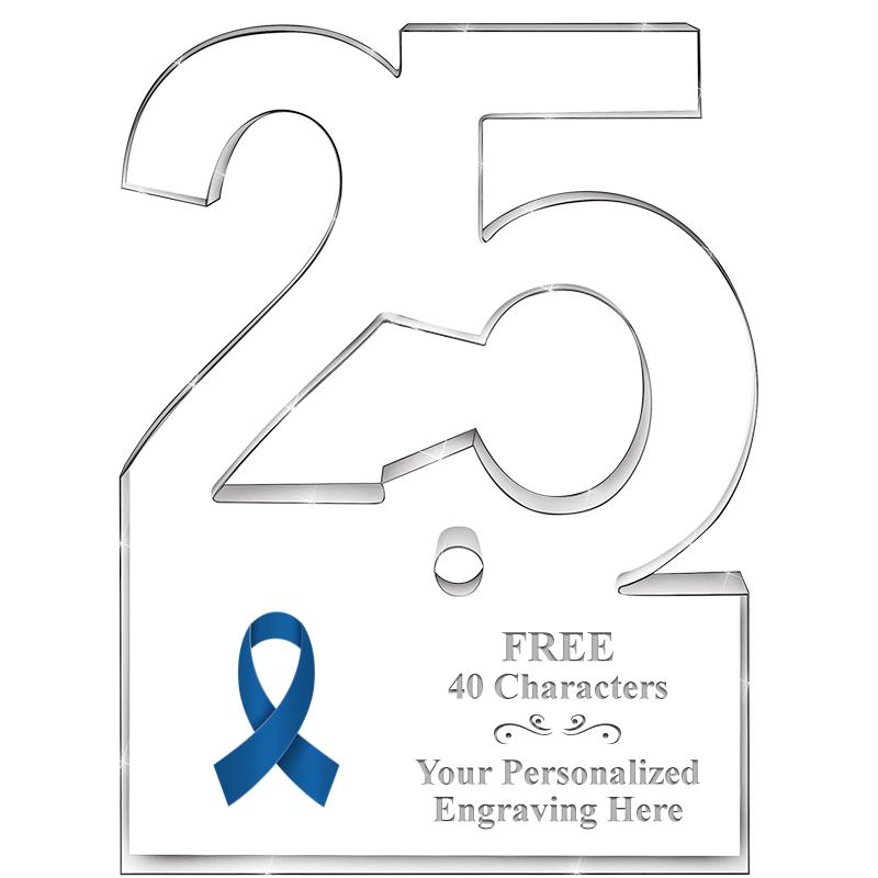 6" 25 YEARS OF SERVICE ACRYLIC