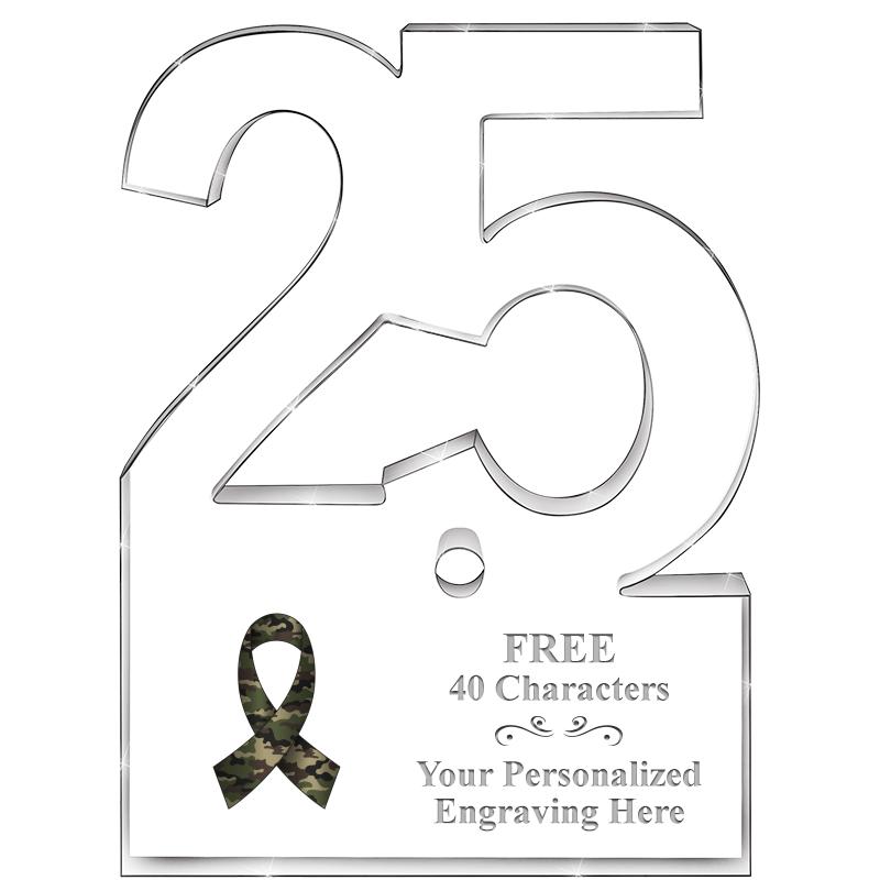 6" 25 YEARS OF SERVICE ACRYLIC