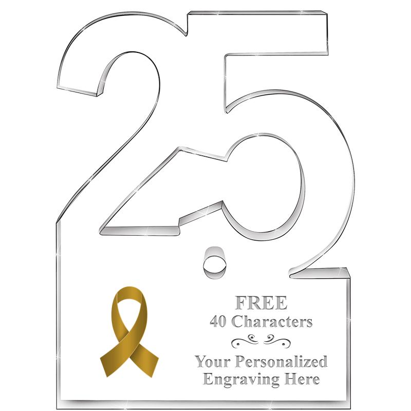 6" 25 YEARS OF SERVICE ACRYLIC