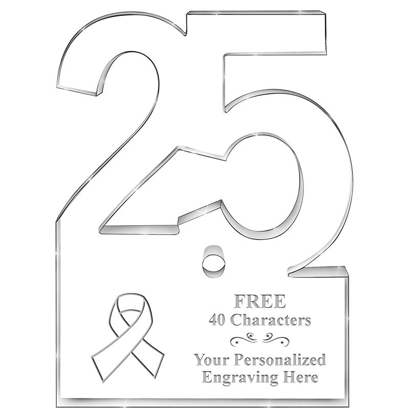 6" 25 YEARS OF SERVICE ACRYLIC