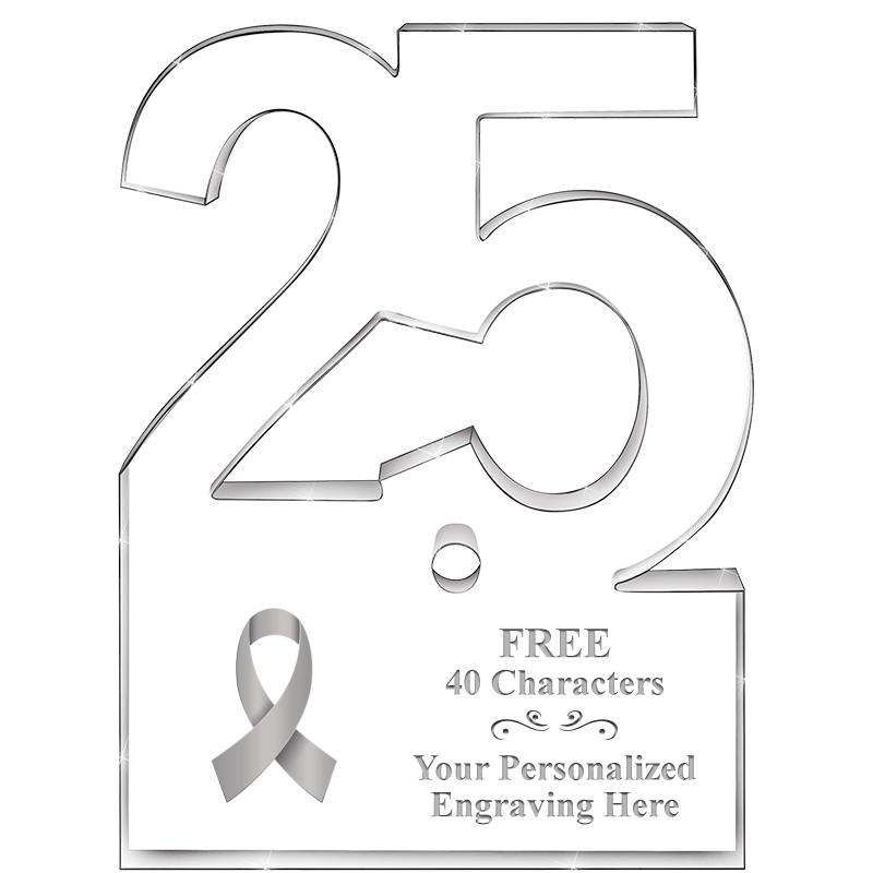 6" 25 YEARS OF SERVICE ACRYLIC