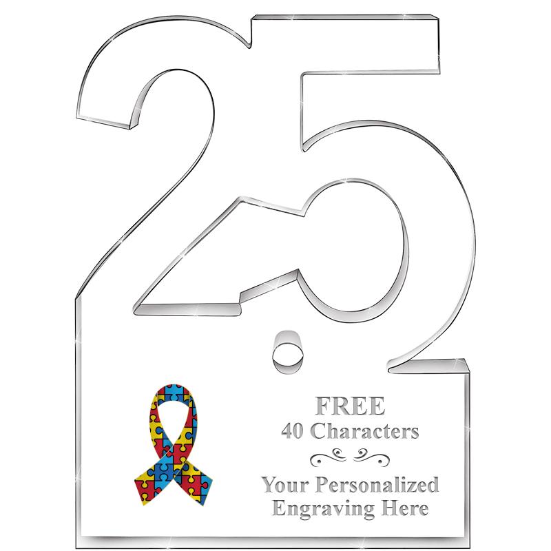 6" 25 YEARS OF SERVICE ACRYLIC