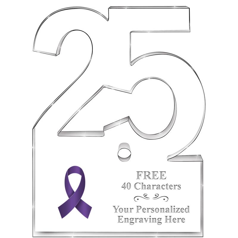 6" 25 YEARS OF SERVICE ACRYLIC