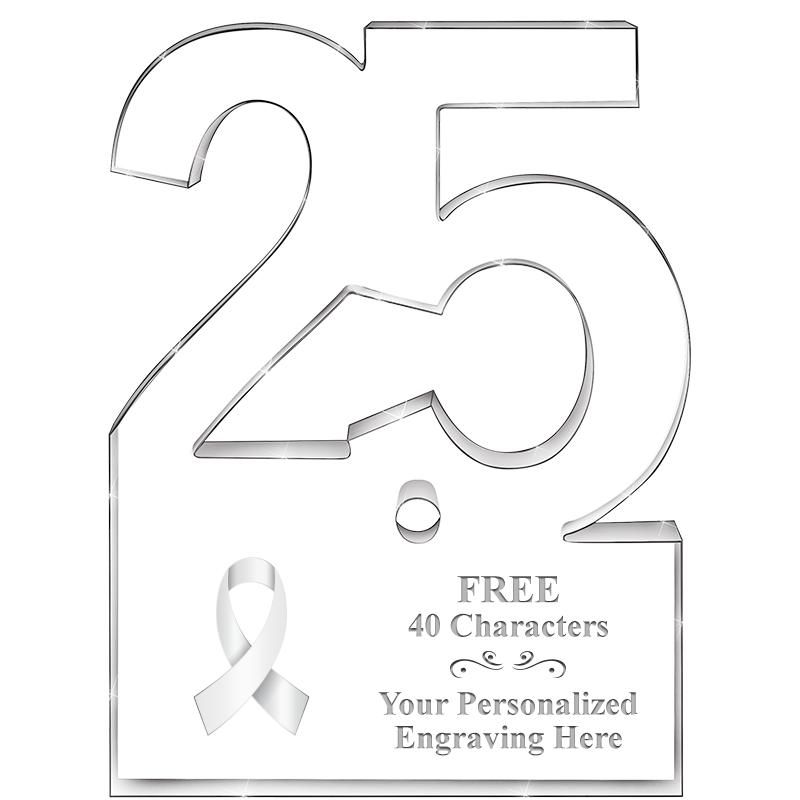 6" 25 YEARS OF SERVICE ACRYLIC