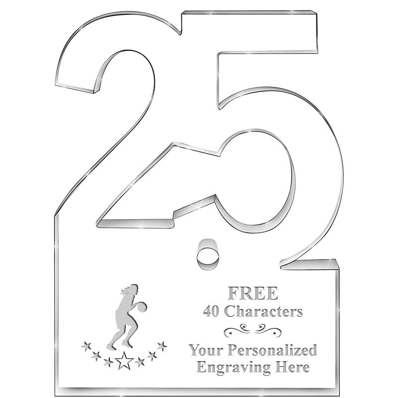 6" 25 YEARS OF SERVICE ACRYLIC