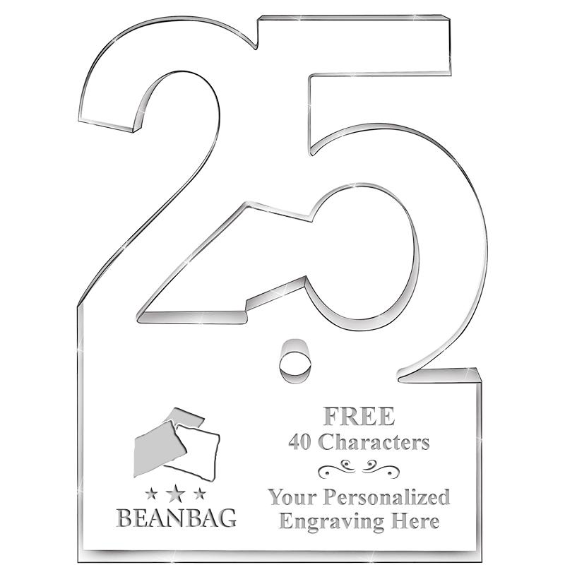 6" 25 YEARS OF SERVICE ACRYLIC