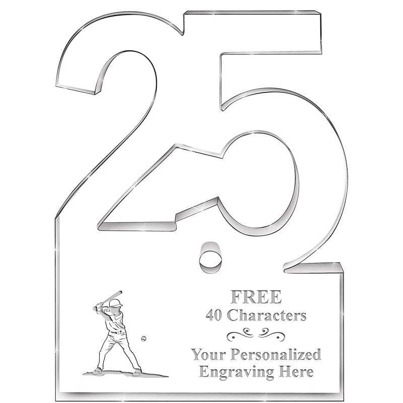 6" 25 YEARS OF SERVICE ACRYLIC