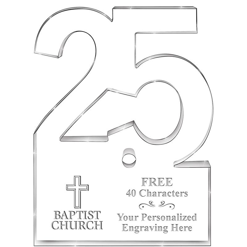 6" 25 YEARS OF SERVICE ACRYLIC