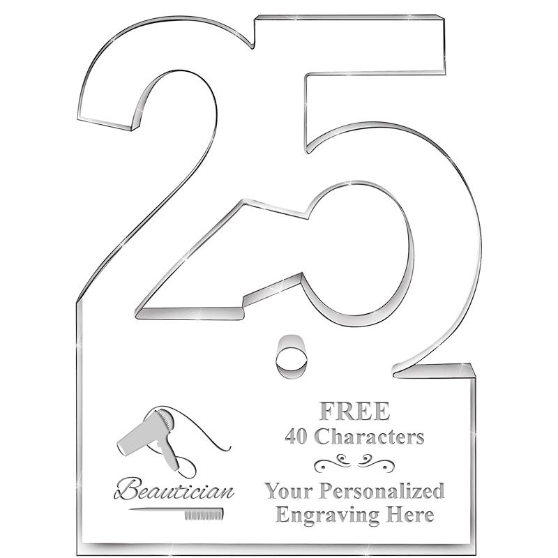 6" 25 YEARS OF SERVICE ACRYLIC