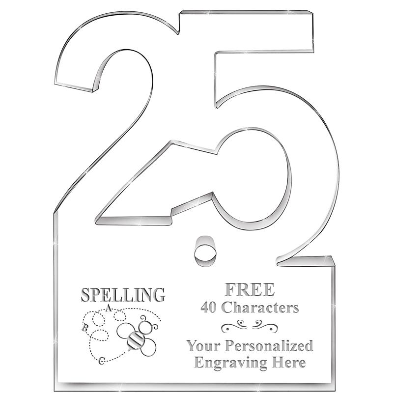 6" 25 YEARS OF SERVICE ACRYLIC