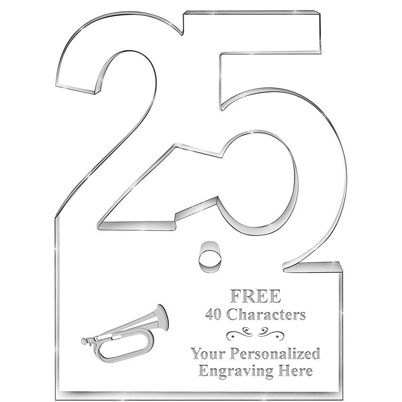 6" 25 YEARS OF SERVICE ACRYLIC