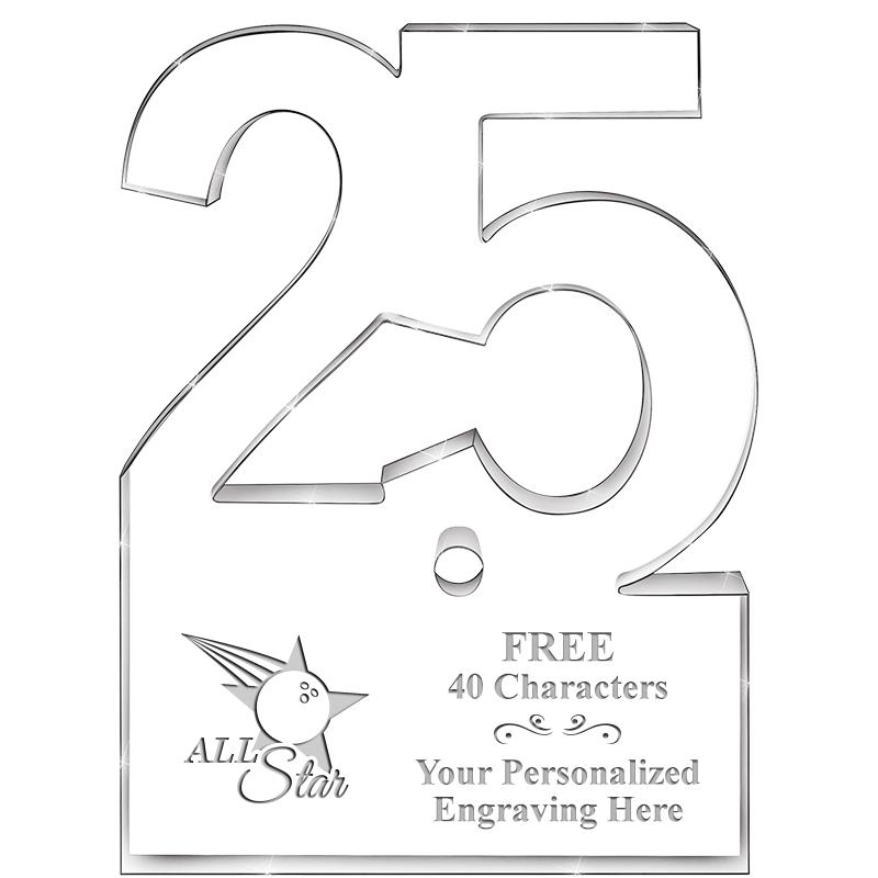 6" 25 YEARS OF SERVICE ACRYLIC