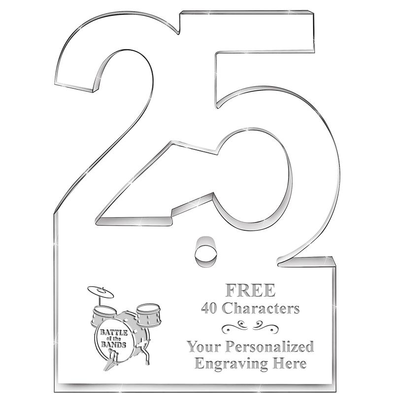 6" 25 YEARS OF SERVICE ACRYLIC