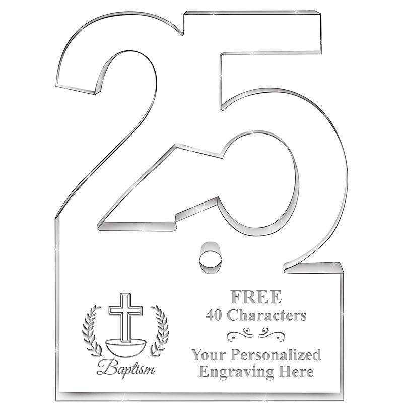 6" 25 YEARS OF SERVICE ACRYLIC