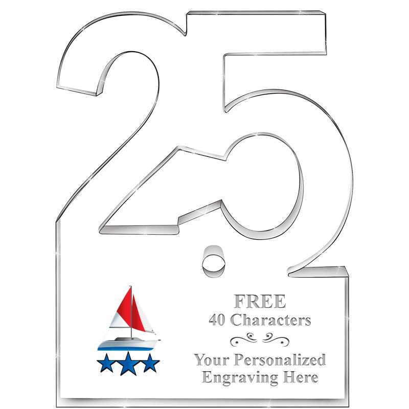 6" 25 YEARS OF SERVICE ACRYLIC