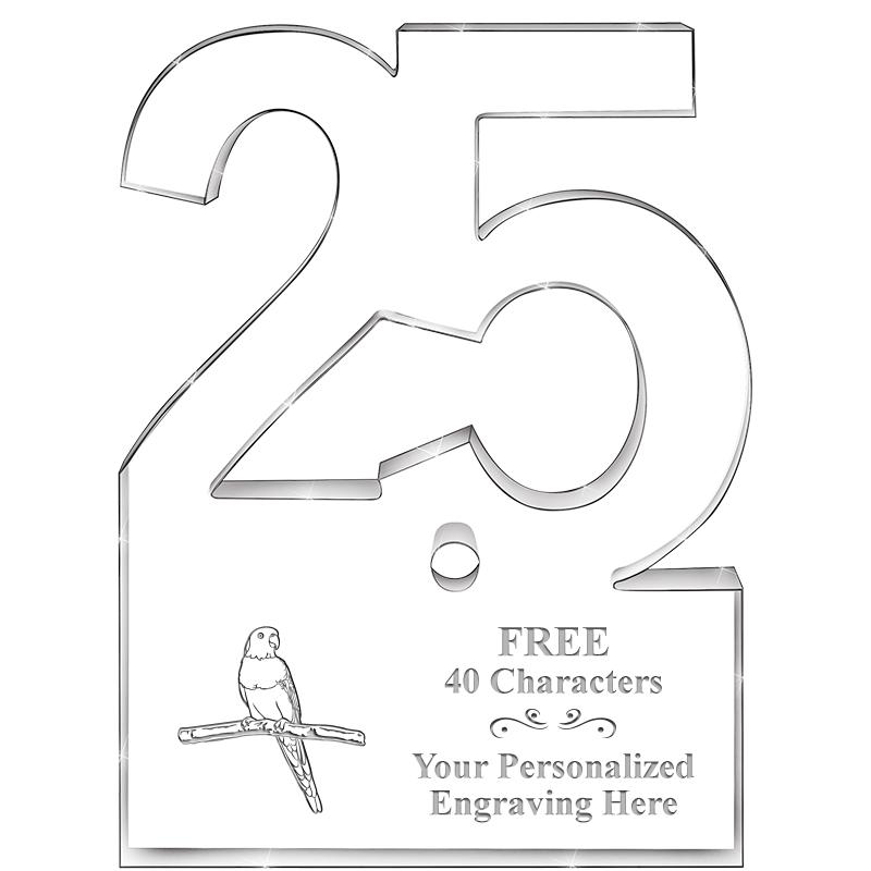 6" 25 YEARS OF SERVICE ACRYLIC