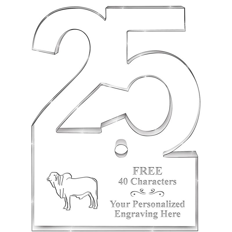 6" 25 YEARS OF SERVICE ACRYLIC