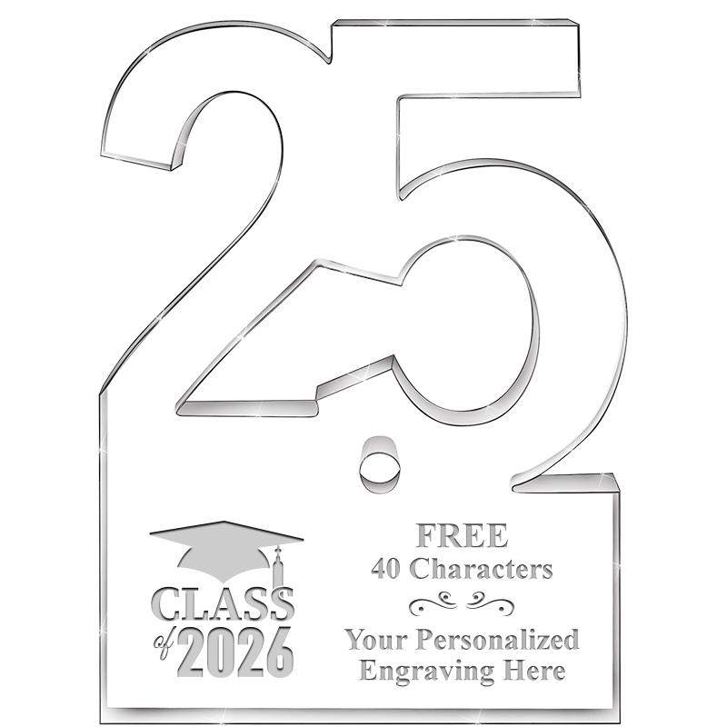 6" 25 YEARS OF SERVICE ACRYLIC