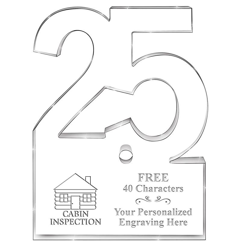 6" 25 YEARS OF SERVICE ACRYLIC