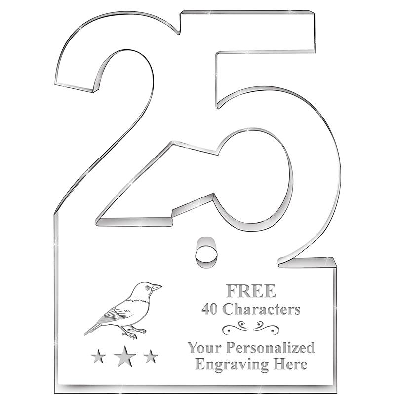 6" 25 YEARS OF SERVICE ACRYLIC