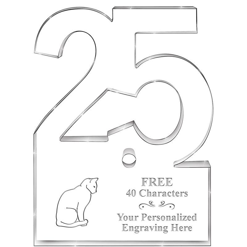 6" 25 YEARS OF SERVICE ACRYLIC