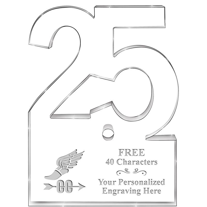 6" 25 YEARS OF SERVICE ACRYLIC