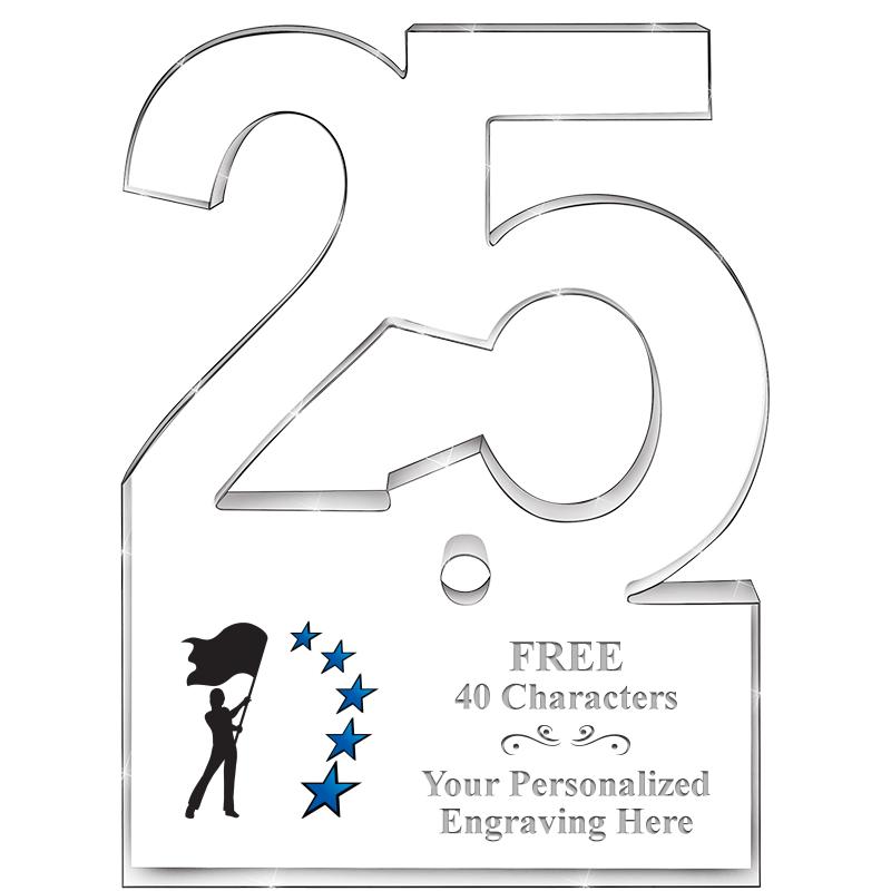 6" 25 YEARS OF SERVICE ACRYLIC