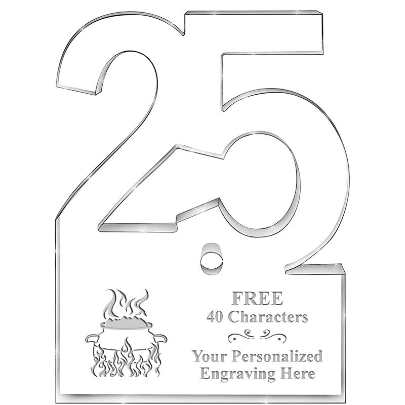 6" 25 YEARS OF SERVICE ACRYLIC