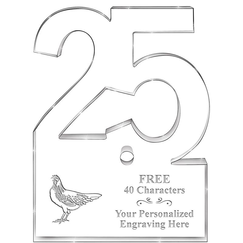 6" 25 YEARS OF SERVICE ACRYLIC