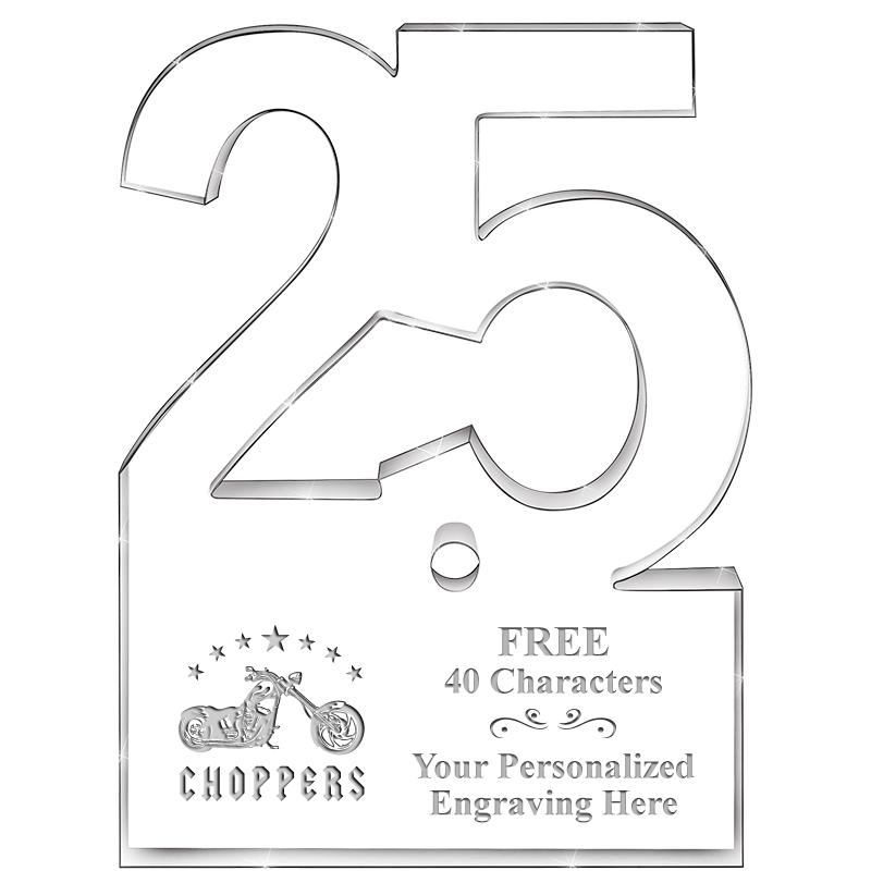 6" 25 YEARS OF SERVICE ACRYLIC