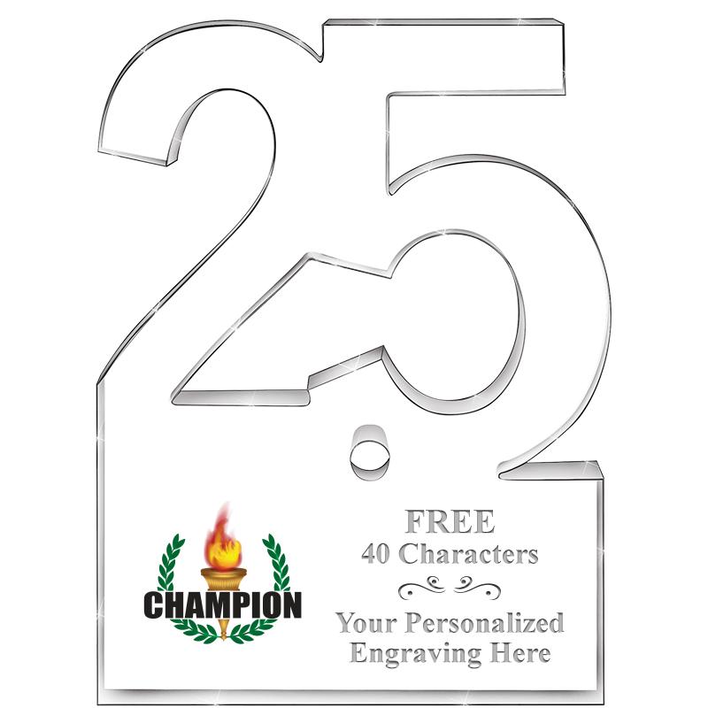 6" 25 YEARS OF SERVICE ACRYLIC