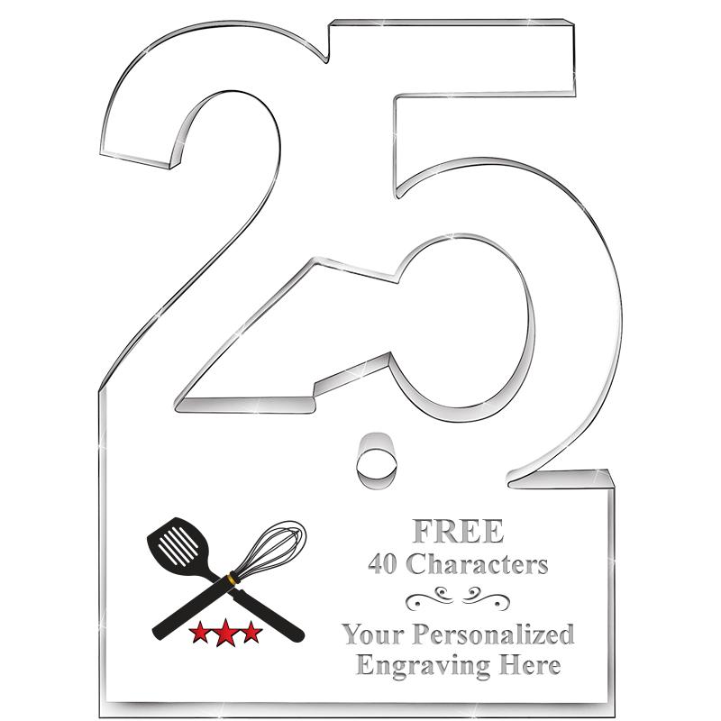 6" 25 YEARS OF SERVICE ACRYLIC
