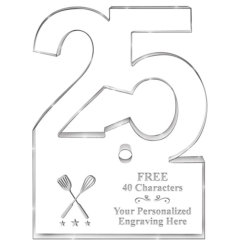 6" 25 YEARS OF SERVICE ACRYLIC