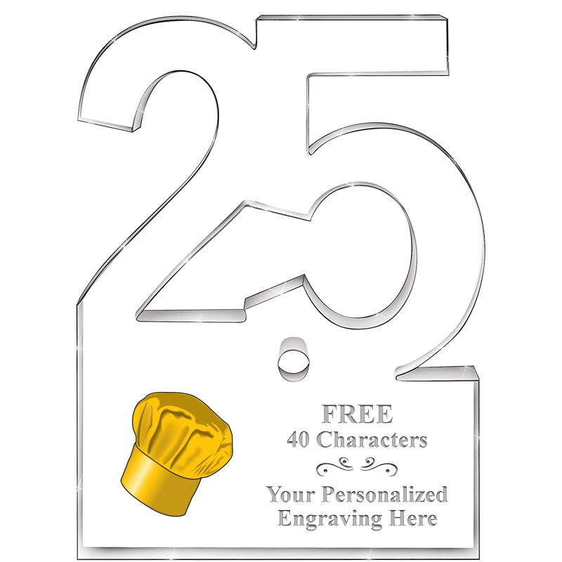 6" 25 YEARS OF SERVICE ACRYLIC