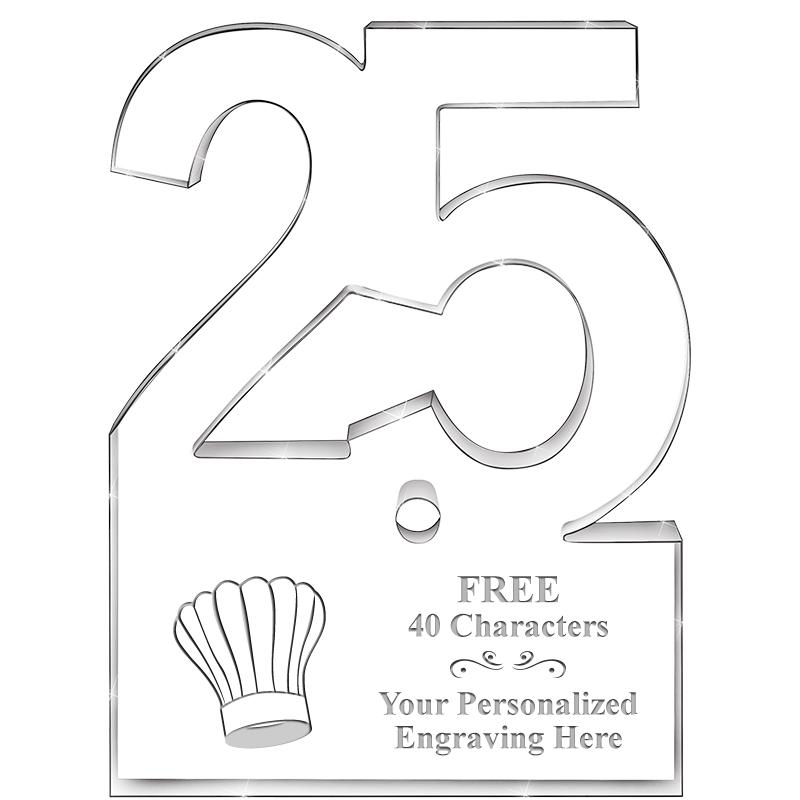 6" 25 YEARS OF SERVICE ACRYLIC