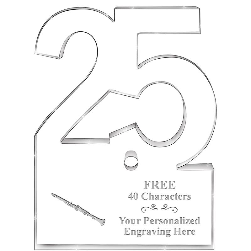 6" 25 YEARS OF SERVICE ACRYLIC